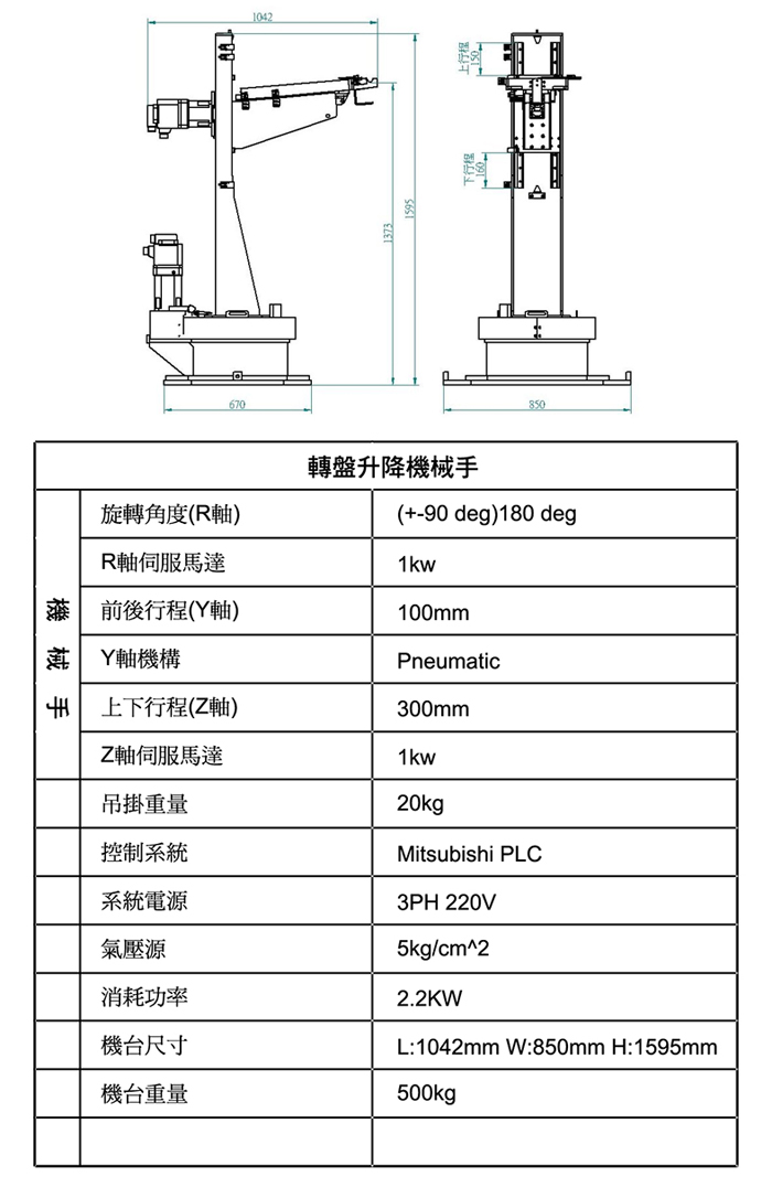 转盘升降机械手